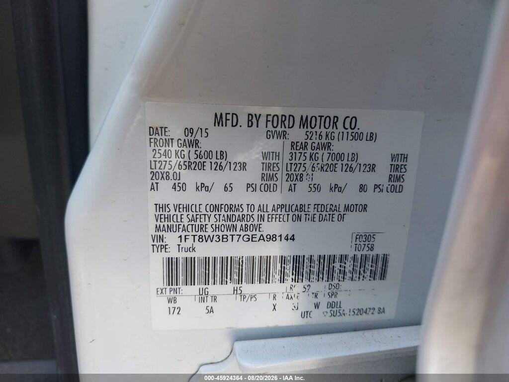 1FT8W3BT7GEA98144 2016 FORD F-350 photo no. 9
