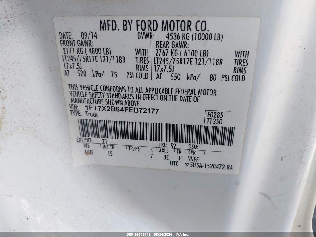 1FT7X2B64FEB72177 2015 FORD F-250 photo no. 9