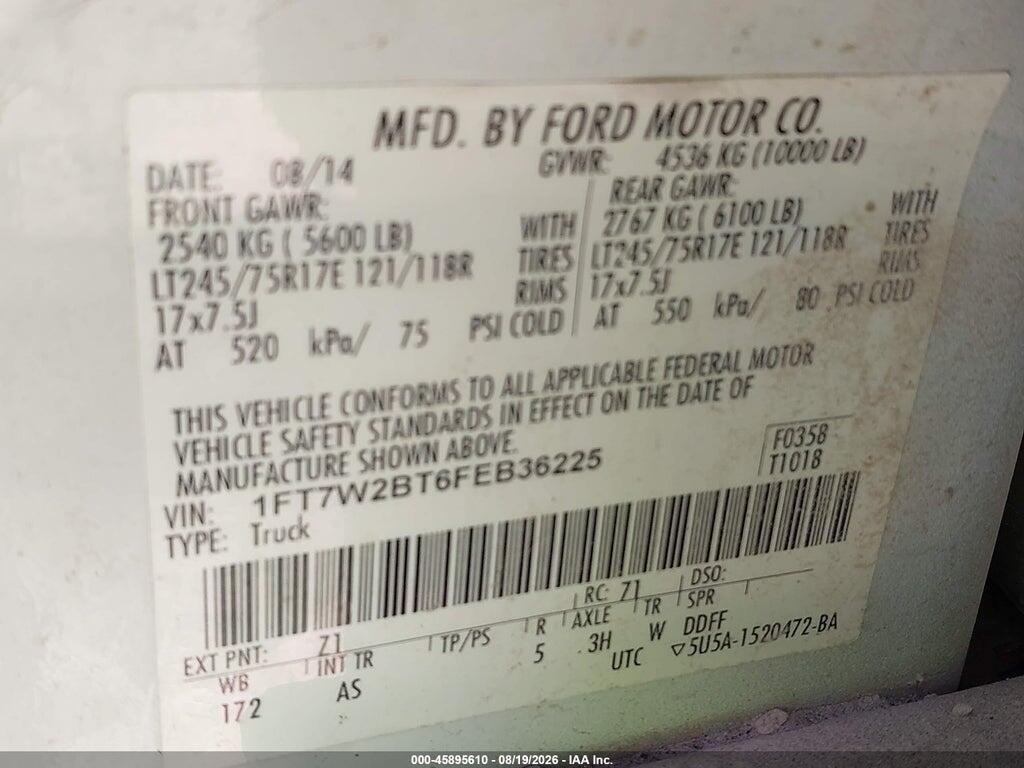 1FT7W2BT6FEB36225 2015 FORD F-250 photo no. 4
