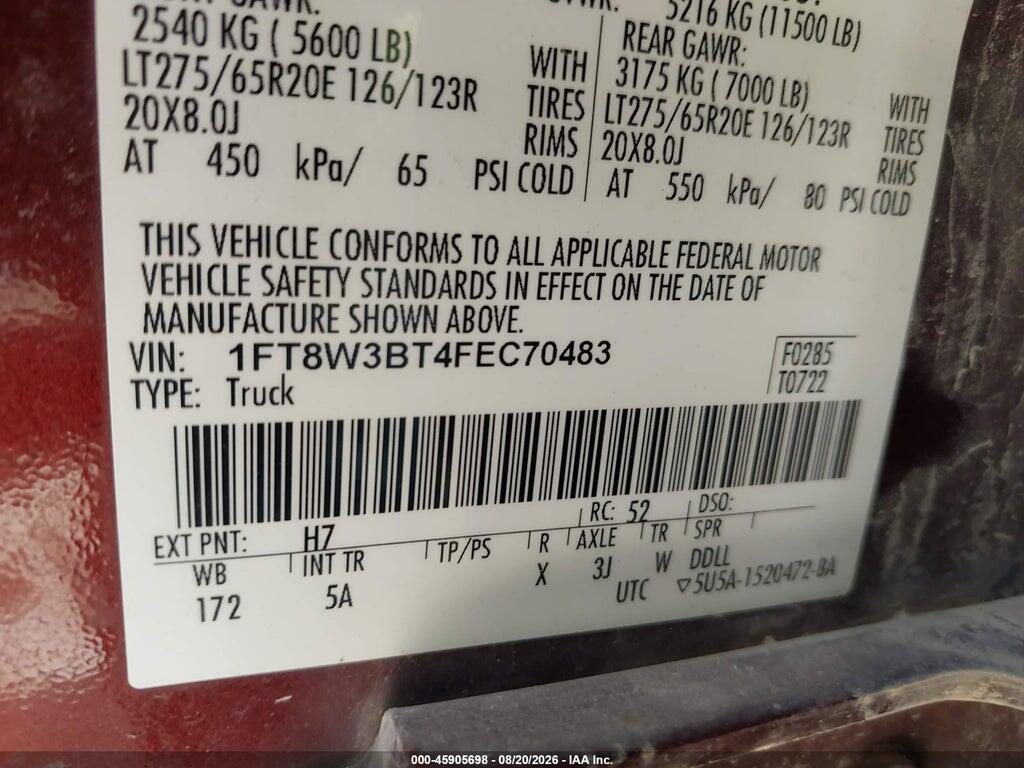 1FT8W3BT4FEC70483 2015 FORD F-350 photo no. 9