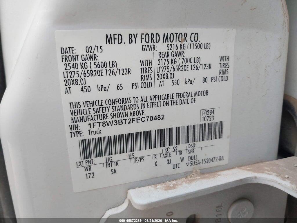 1FT8W3BT2FEC70482 2015 FORD F-350 photo no. 8