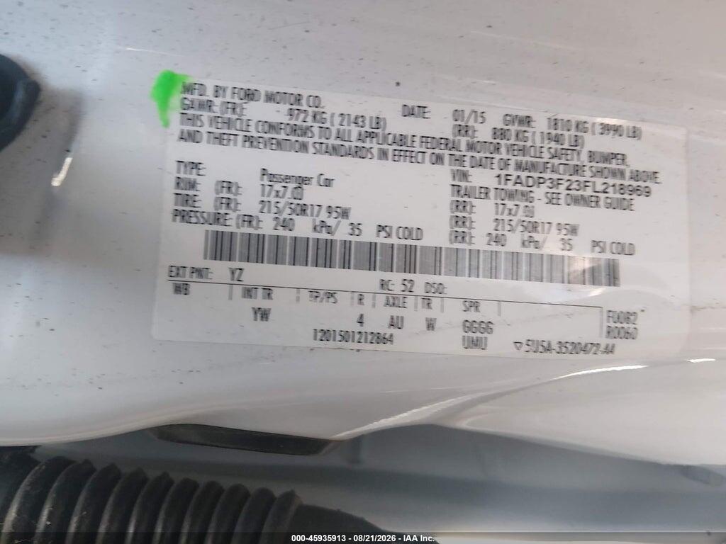 1FADP3F23FL218969 2015 FORD FOCUS photo no. 9