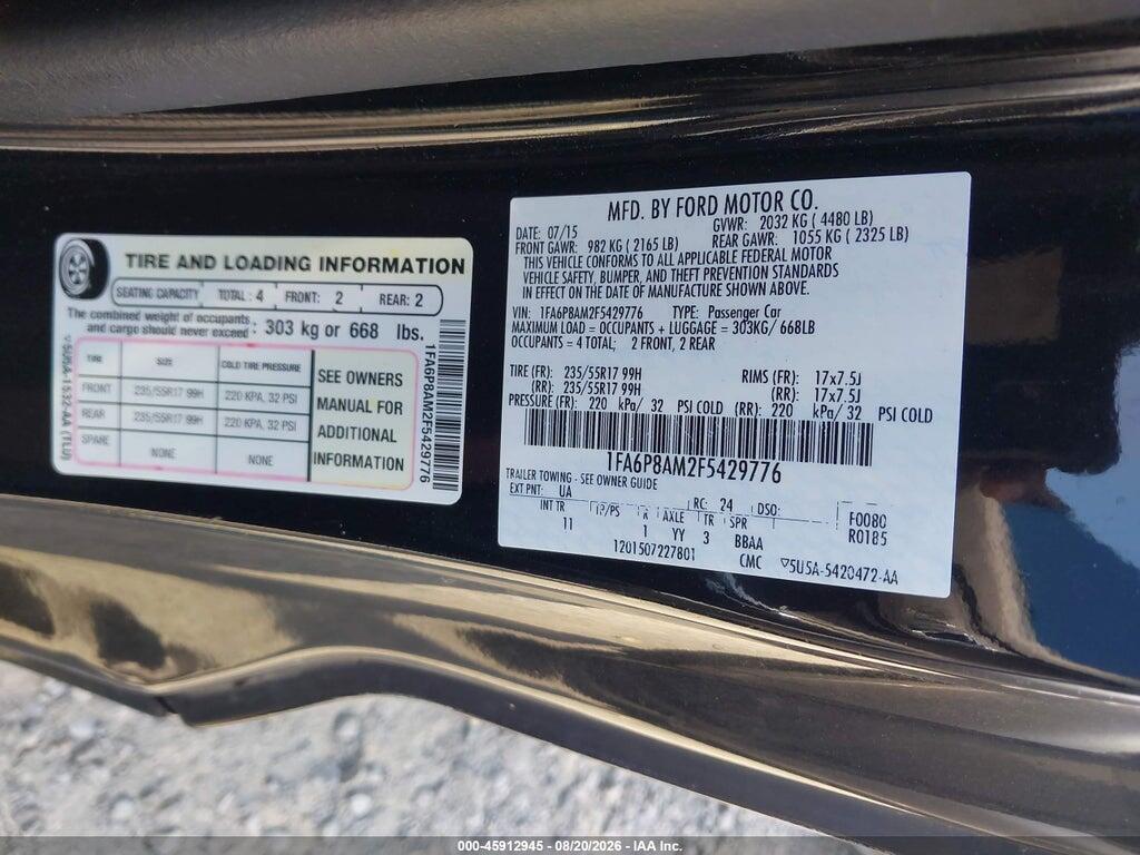 1FA6P8AM2F5429776 2015 FORD MUSTANG photo no. 9