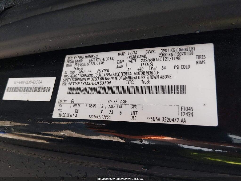 1FTYE1YM2HKA53395 2017 FORD TRANSIT-150 photo no. 9