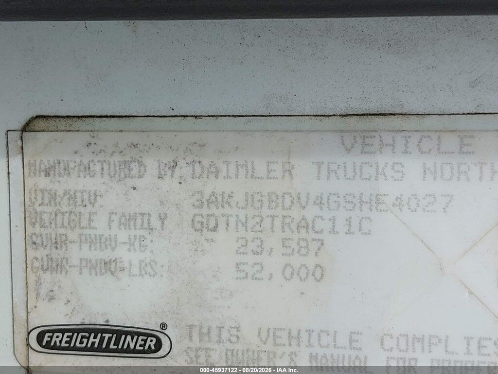 3AKJGBDV4GSHE4027 2016 FREIGHTLINER CASCADIA 113 photo no. 8