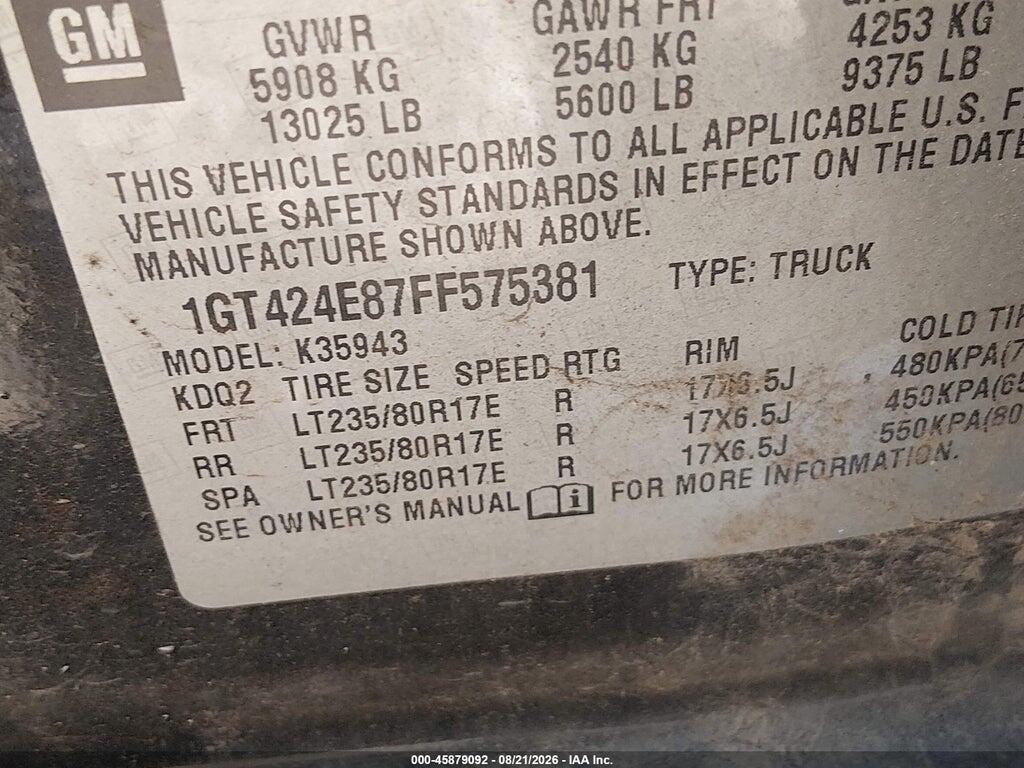 1GT424E87FF575381 2015 GMC SIERRA 3500HD AVAILABLE WIFI photo no. 9