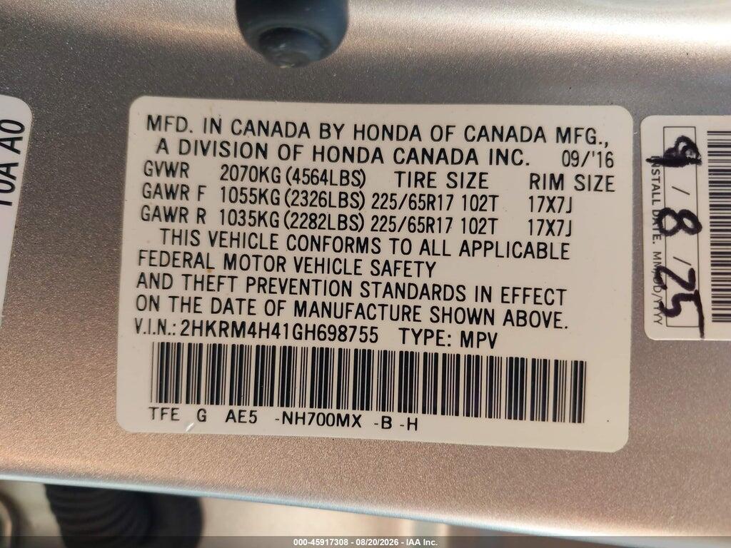 2HKRM4H41GH698755 2016 HONDA CR-V photo no. 9