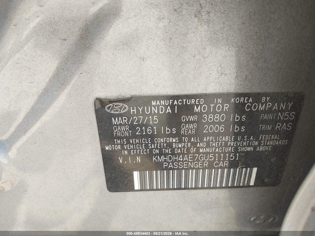 KMHDH4AE7GU511151 2016 HYUNDAI ELANTRA photo no. 9