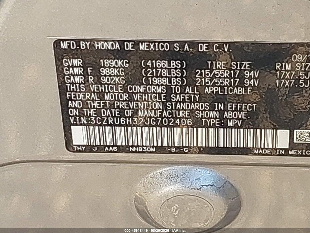 3CZRU6H32JG702406 2018 HONDA HR-V photo no. 9