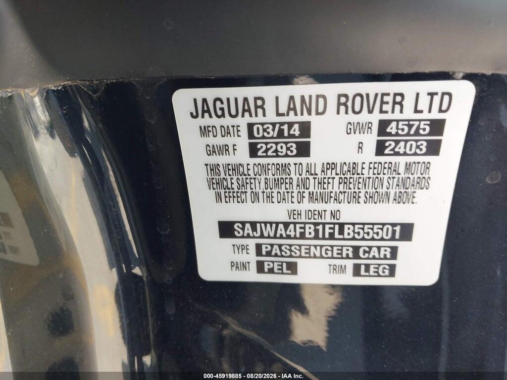 SAJWA4FB1FLB55501 2015 JAGUAR XK photo no. 9