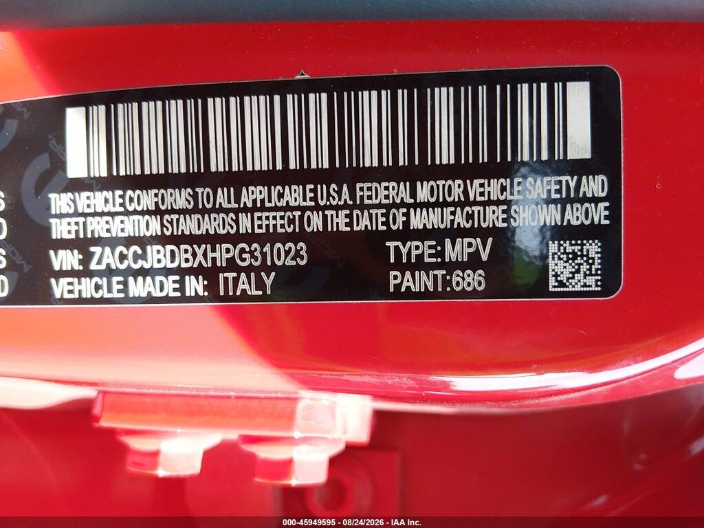 ZACCJBDBXHPG31023 2017 JEEP RENEGADE photo no. 9