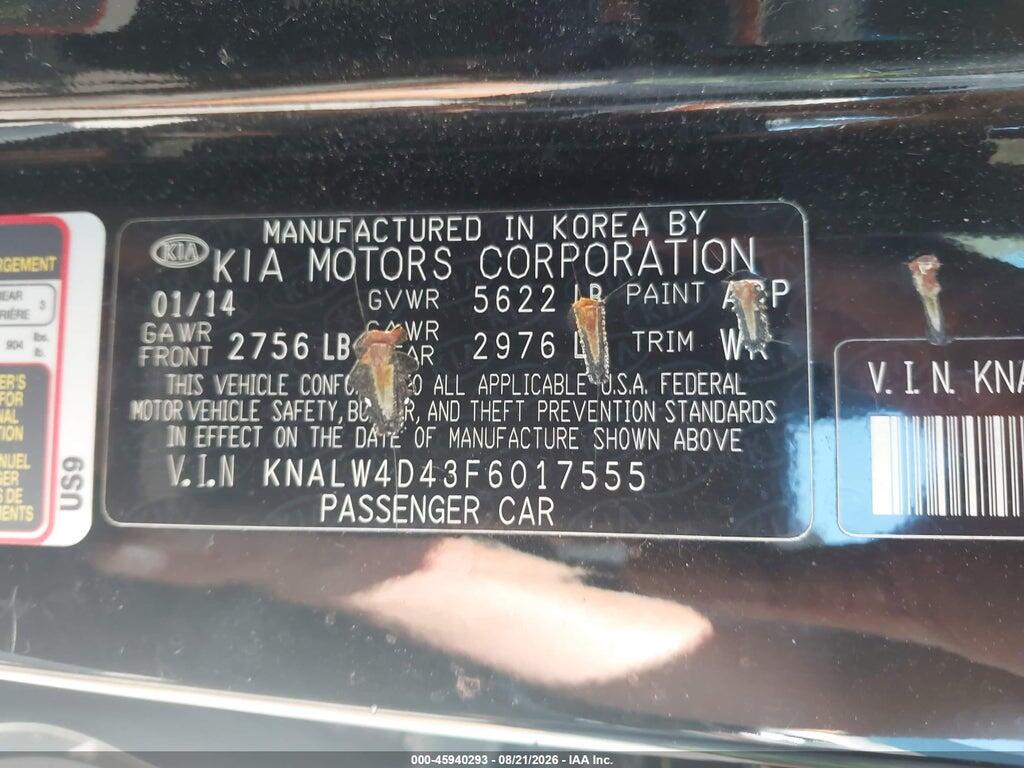 KNALW4D43F6017555 2015 KIA K900 photo no. 9