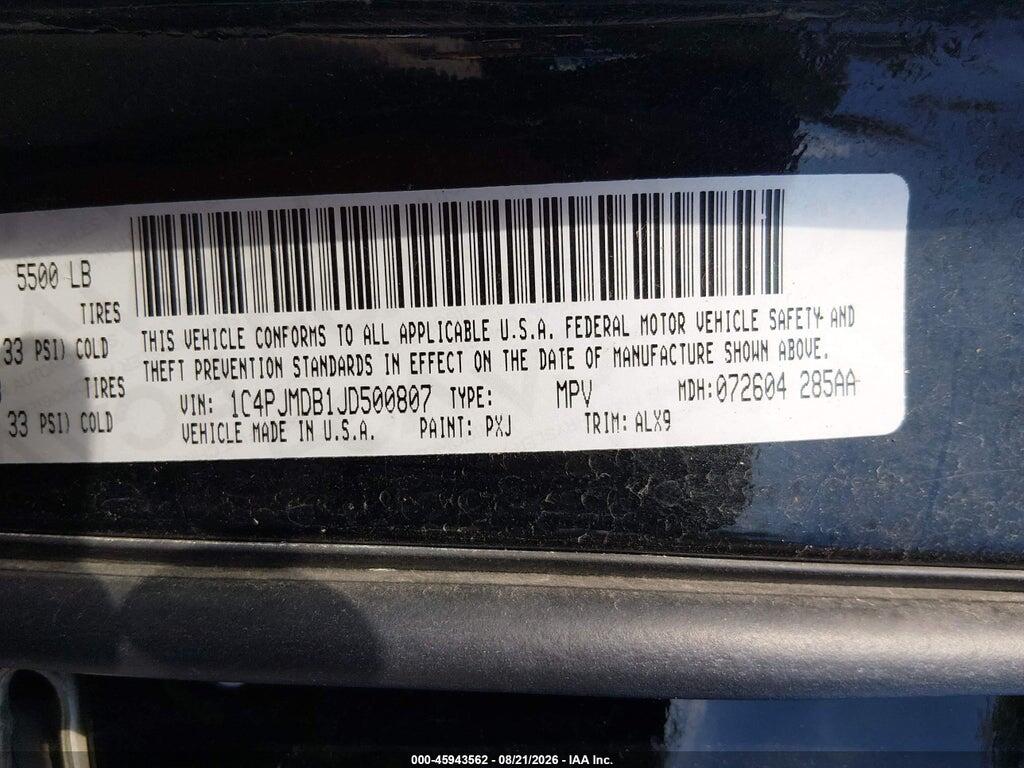 1C4PJMDB1JD500807 2018 JEEP CHEROKEE photo no. 9