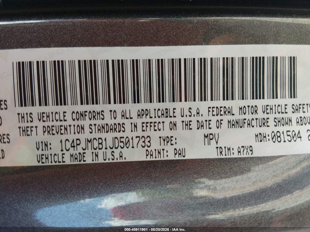 1C4PJMCB1JD501733 2018 JEEP CHEROKEE photo no. 9