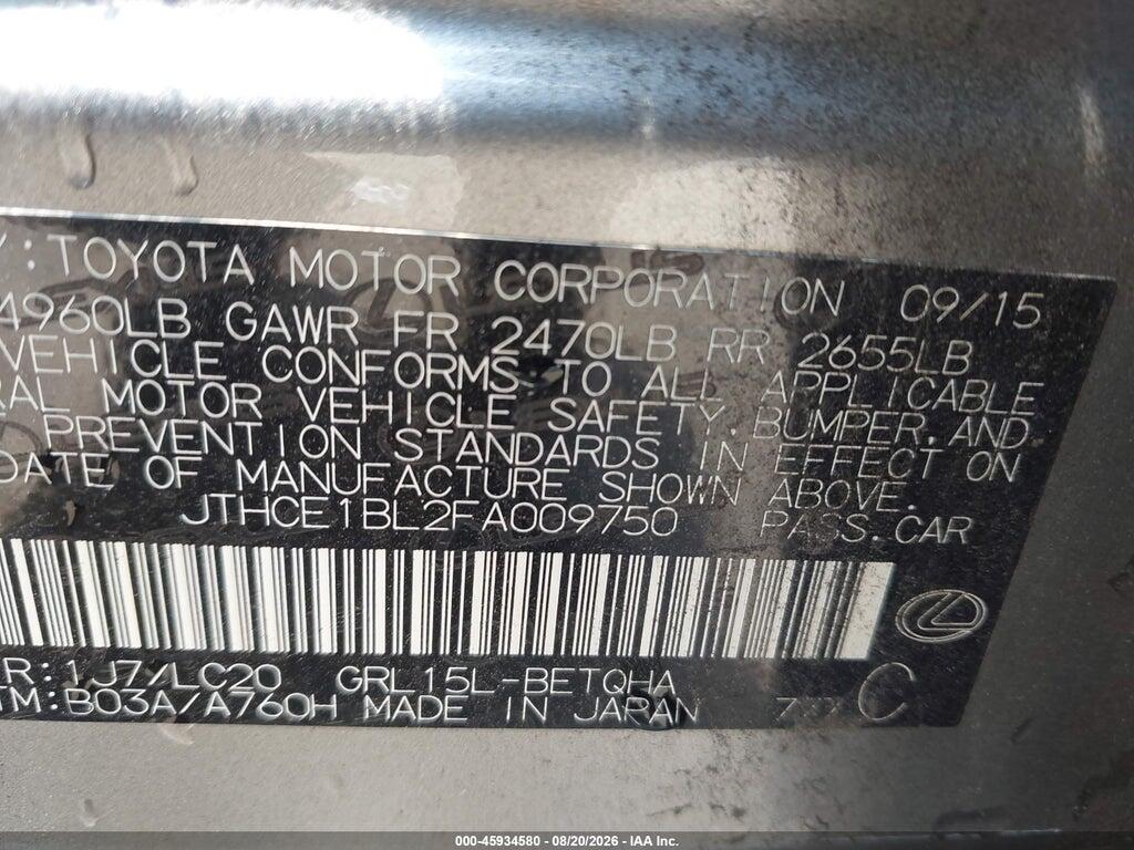 JTHCE1BL2FA009750 2015 LEXUS GS 350 photo no. 9