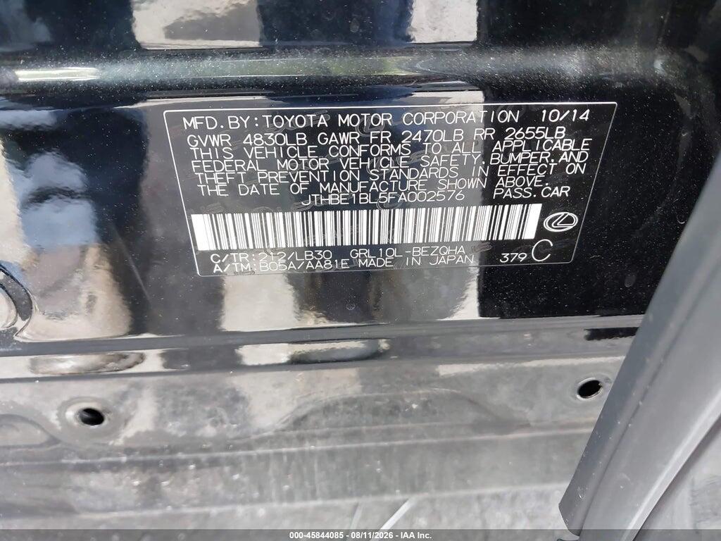 JTHBE1BL5FA002576 2015 LEXUS GS 350 photo no. 9