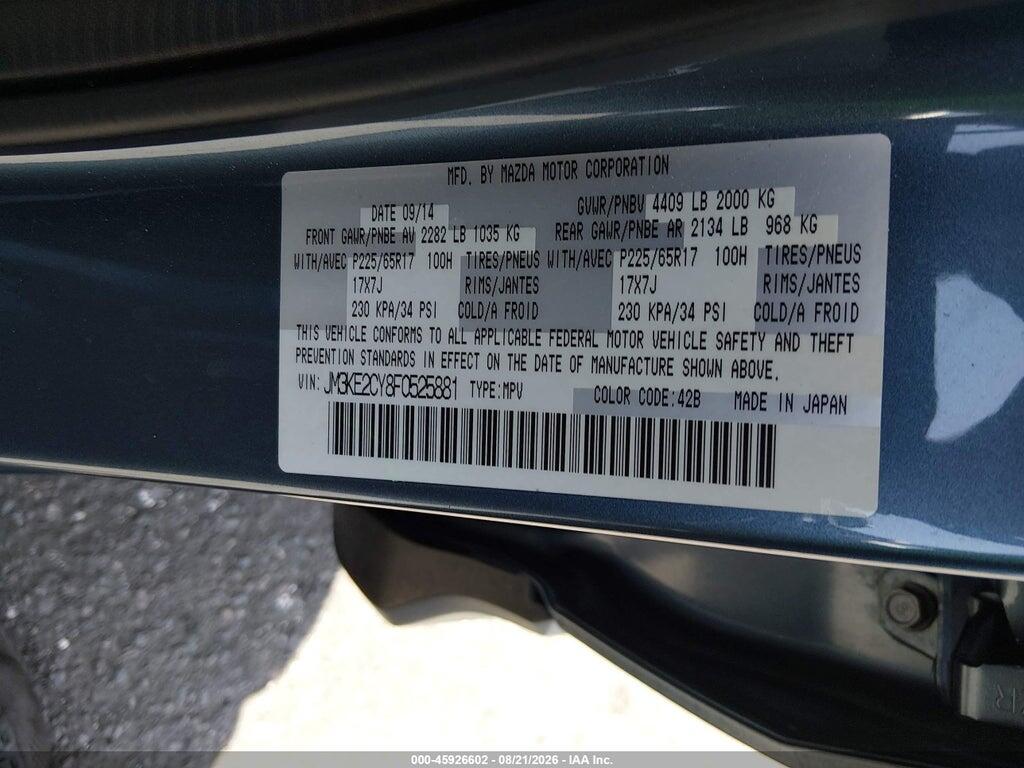 JM3KE2CY8F0525881 2015 MAZDA CX-5 photo no. 9