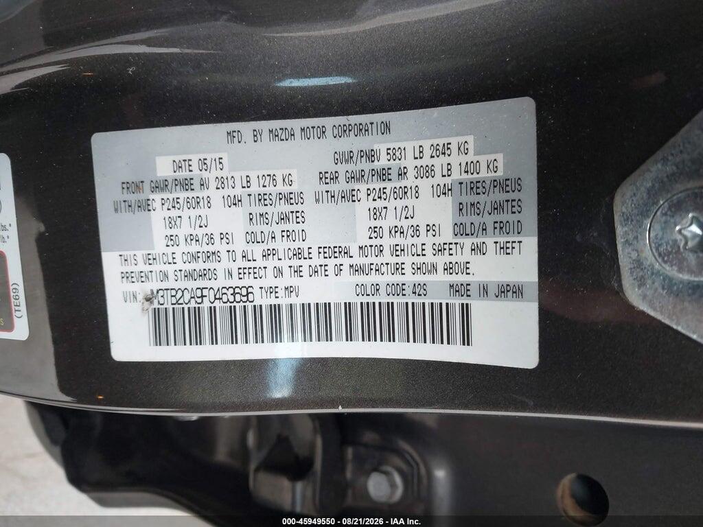 JM3TB2CA9F0463696 2015 MAZDA CX-9 photo no. 9