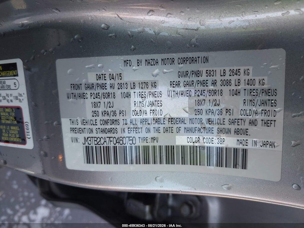 JM3TB2CA7F0460750 2015 MAZDA CX-9 photo no. 9