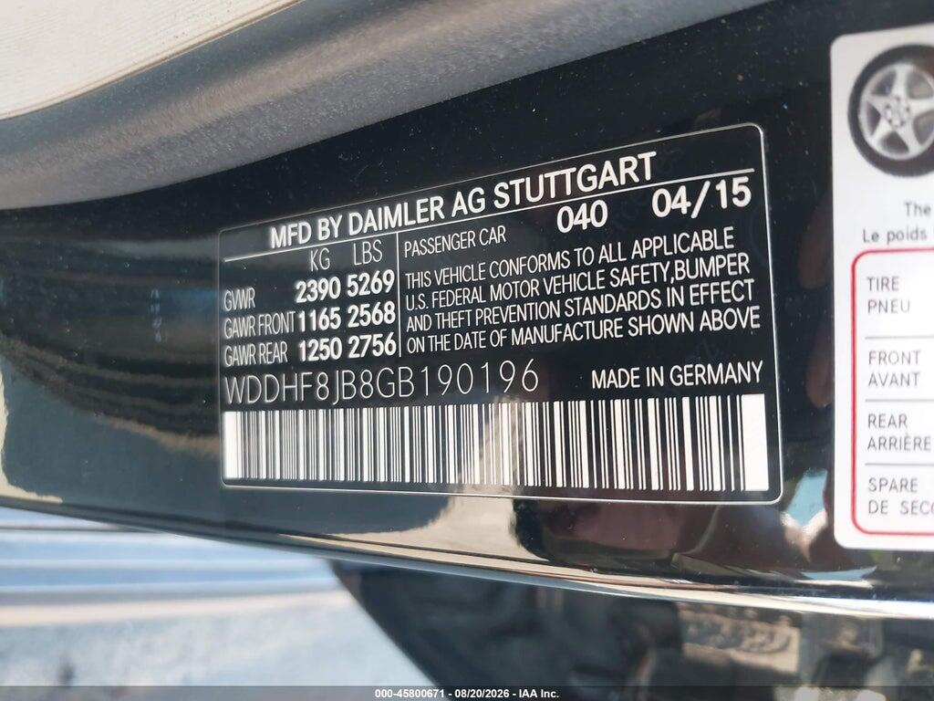 WDDHF8JB8GB190196 2016 MERCEDES-BENZ E 350 photo no. 9