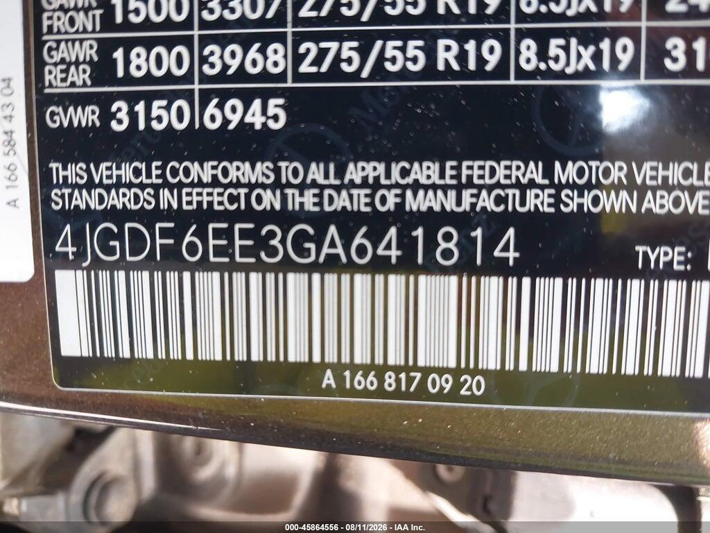 4JGDF6EE3GA641814 2016 MERCEDES-BENZ GL 450 photo no. 9