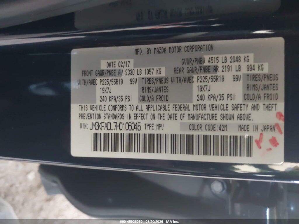 JM3KFADL7H0106045 2017 MAZDA CX-5 photo no. 9