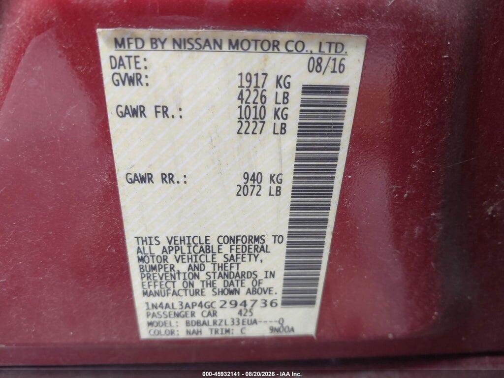1N4AL3AP4GC294736 2016 NISSAN ALTIMA photo no. 9