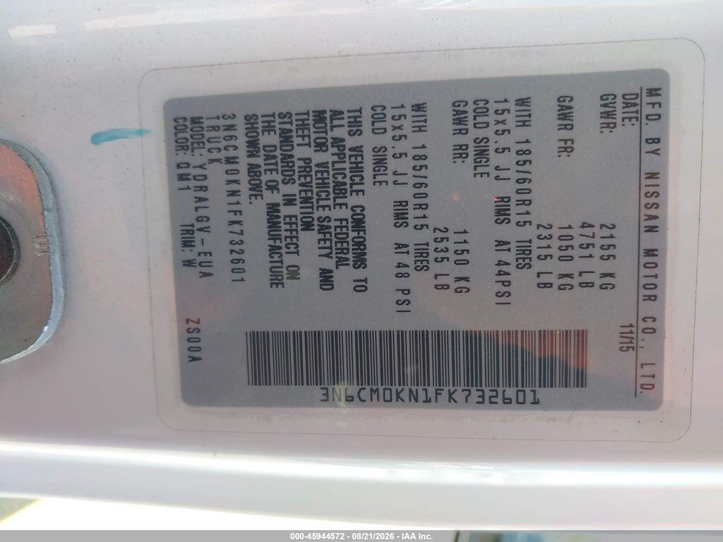 3N6CM0KN1FK732601 2015 NISSAN NV200 photo no. 9