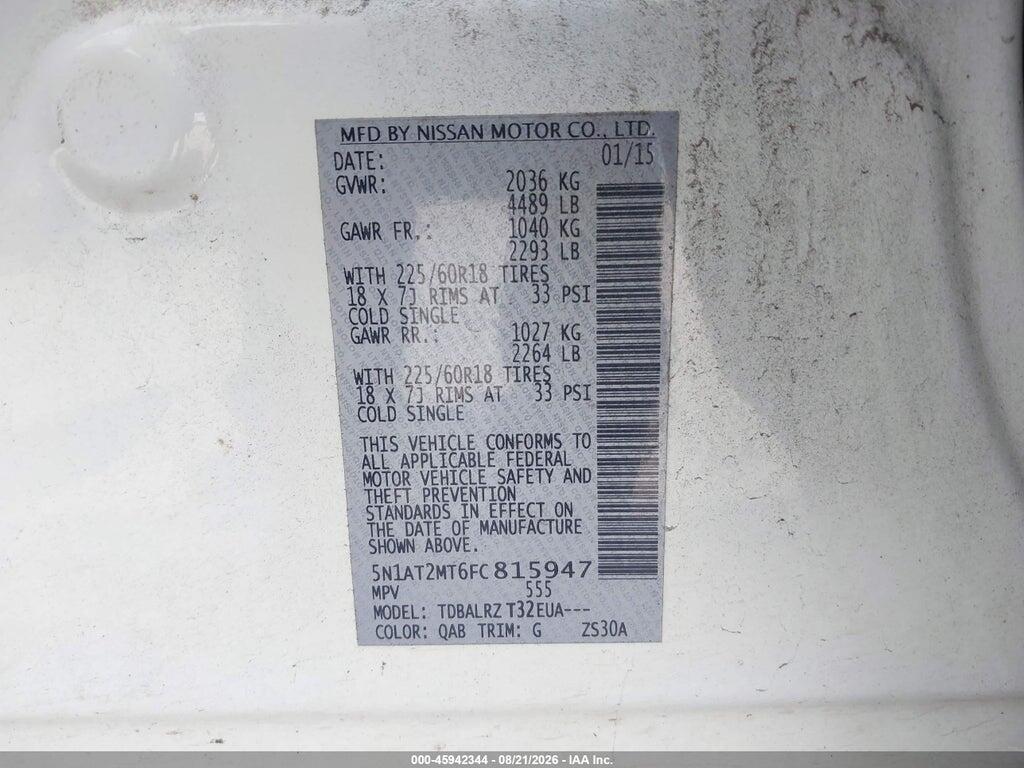 5N1AT2MT6FC815947 2015 NISSAN ROGUE photo no. 9