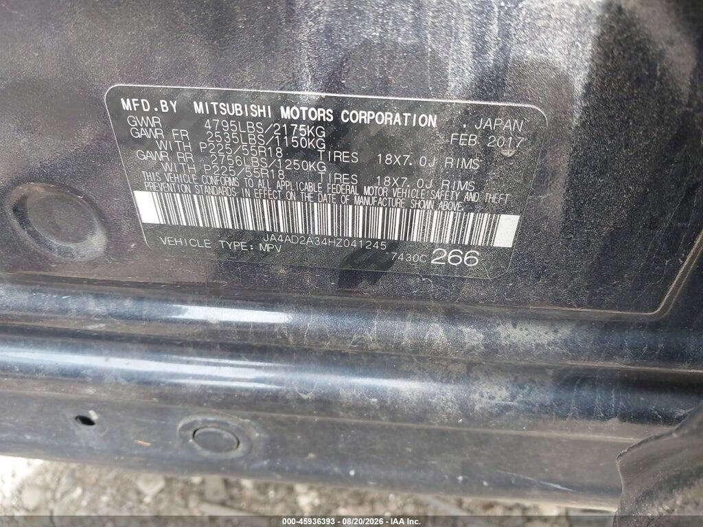 JA4AD2A34HZ041245 2017 MITSUBISHI OUTLANDER photo no. 9