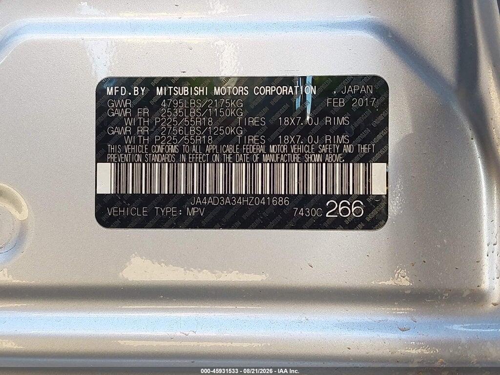 JA4AD3A34HZ041686 2017 MITSUBISHI OUTLANDER photo no. 9