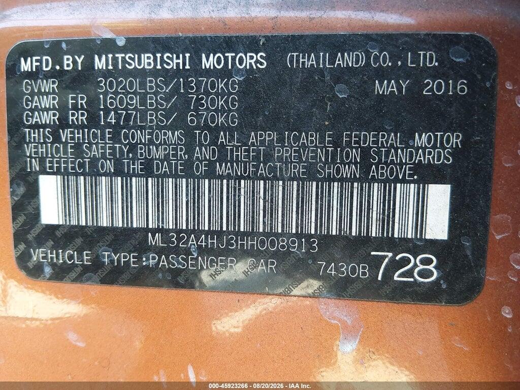 ML32A4HJ3HH008913 2017 MITSUBISHI MIRAGE photo no. 9