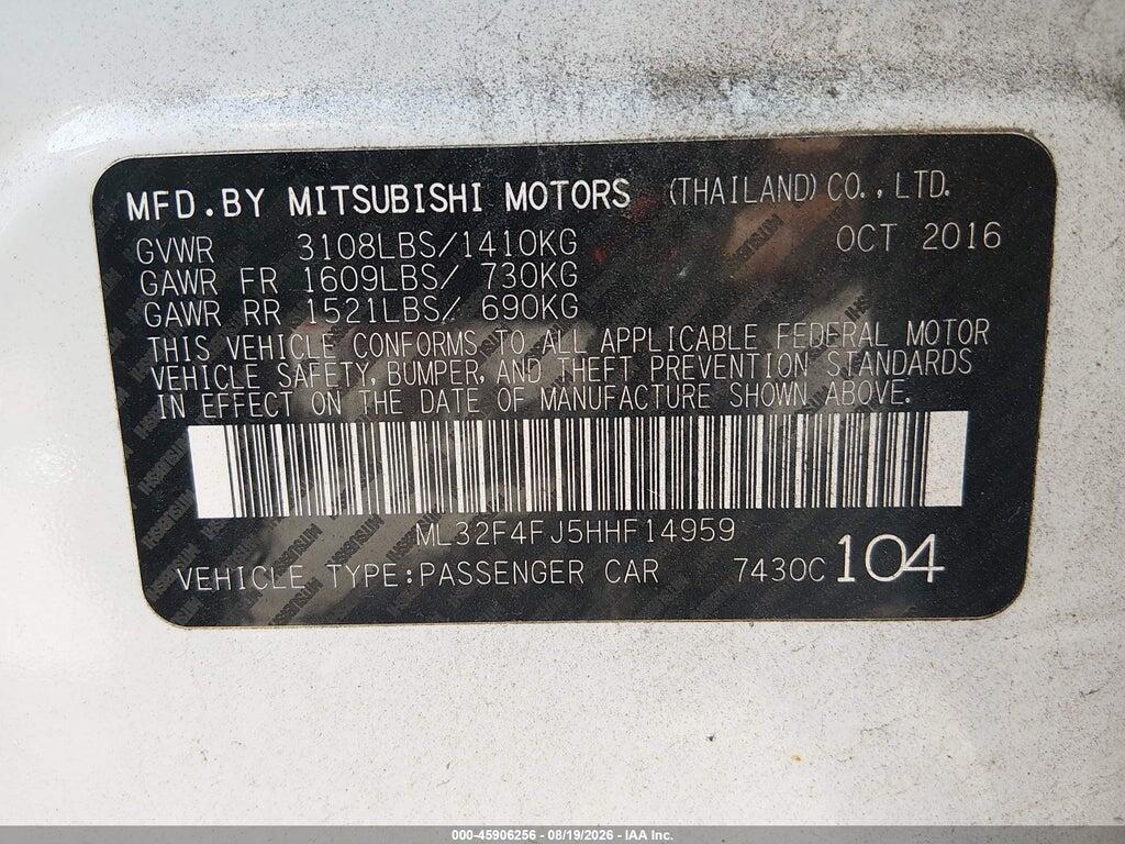 ML32F4FJ5HHF14959 2017 MITSUBISHI MIRAGE G4 photo no. 9
