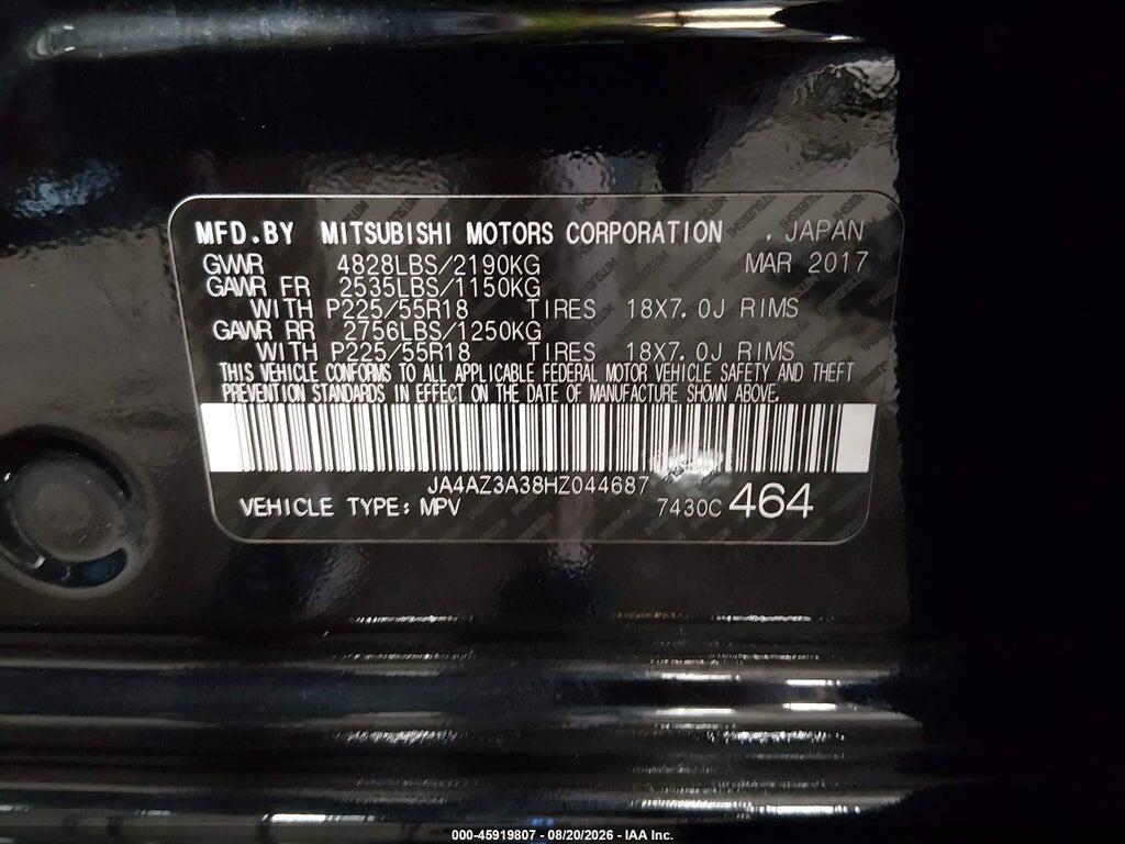 JA4AZ3A38HZ044687 2017 MITSUBISHI OUTLANDER photo no. 9