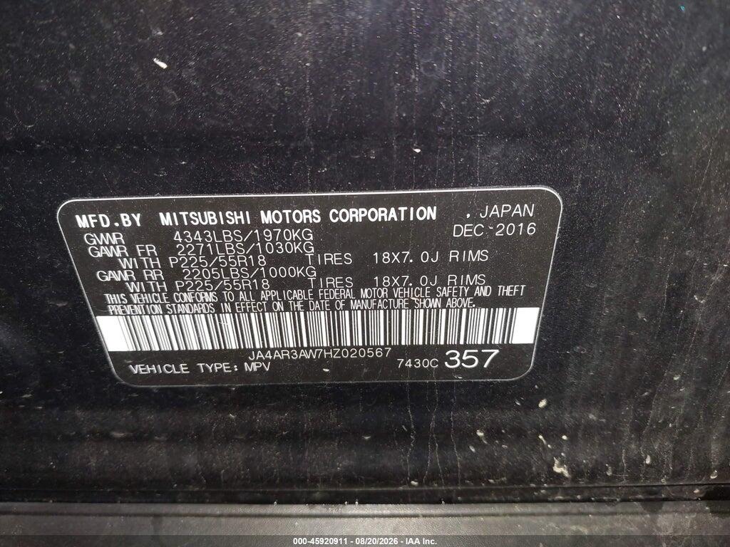 JA4AR3AW7HZ020567 2017 MITSUBISHI OUTLANDER SPORT photo no. 9