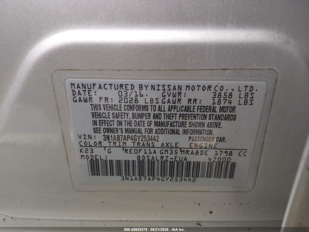 3N1AB7AP4GY253442 2016 NISSAN SENTRA photo no. 9