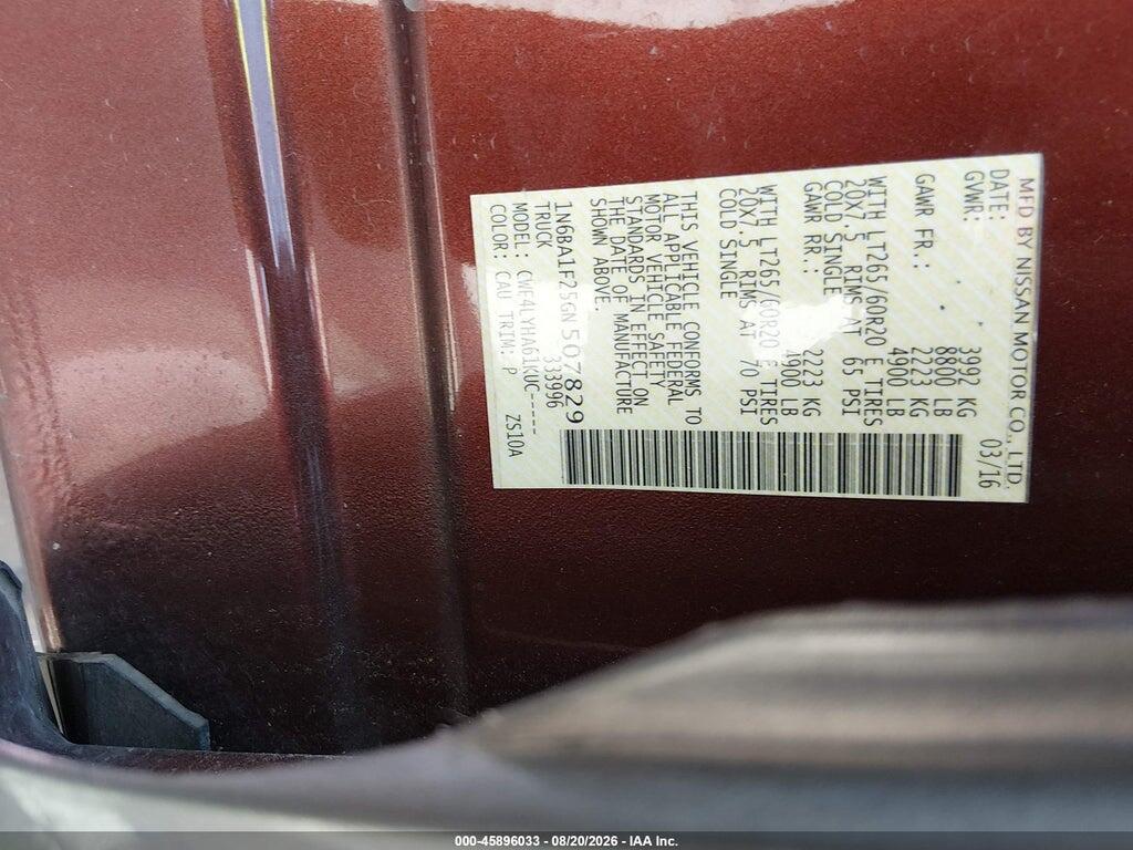 1N6BA1F25GN507829 2016 NISSAN TITAN XD photo no. 9