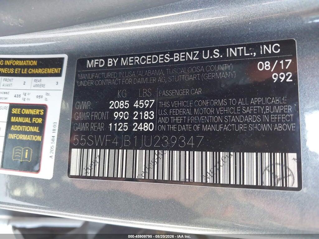 55SWF4JB1JU239347 2018 MERCEDES-BENZ C 300 photo no. 9