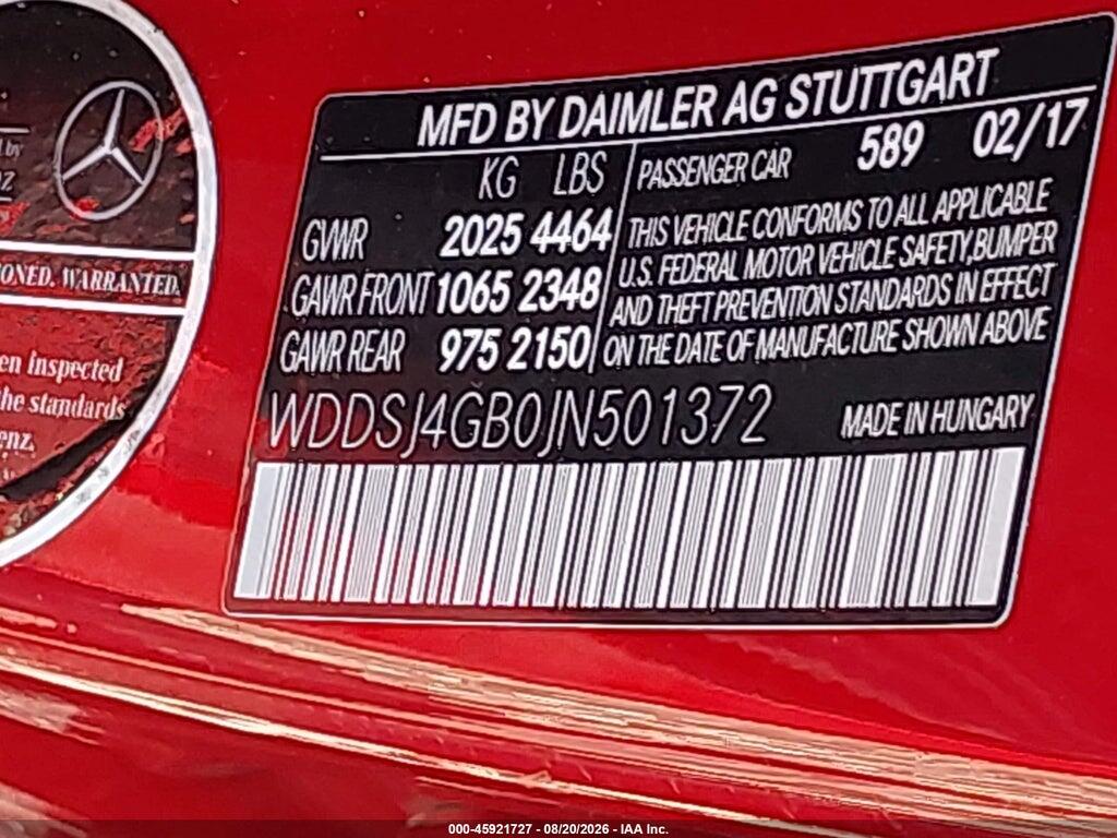 WDDSJ4GB0JN501372 2018 MERCEDES-BENZ CLA 250 photo no. 9
