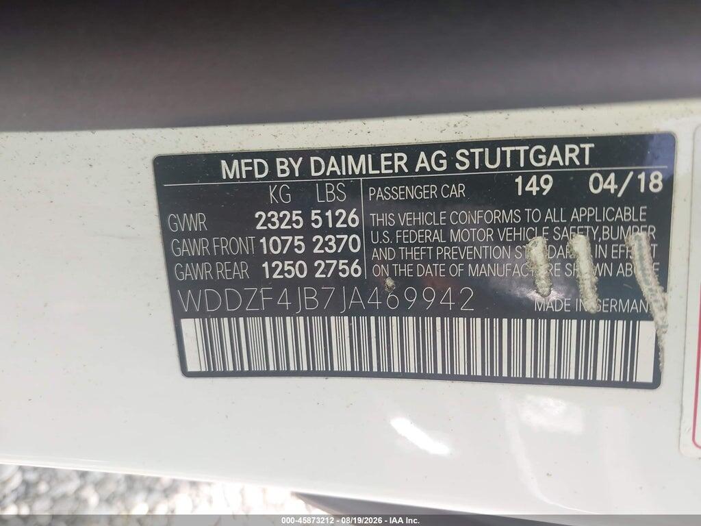 WDDZF4JB7JA469942 2018 MERCEDES-BENZ E 300 photo no. 9