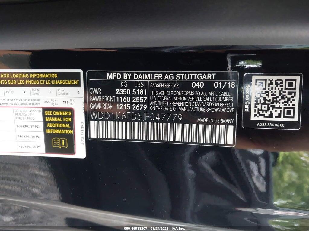 WDD1K6FB5JF047779 2018 MERCEDES-BENZ E 400 photo no. 9