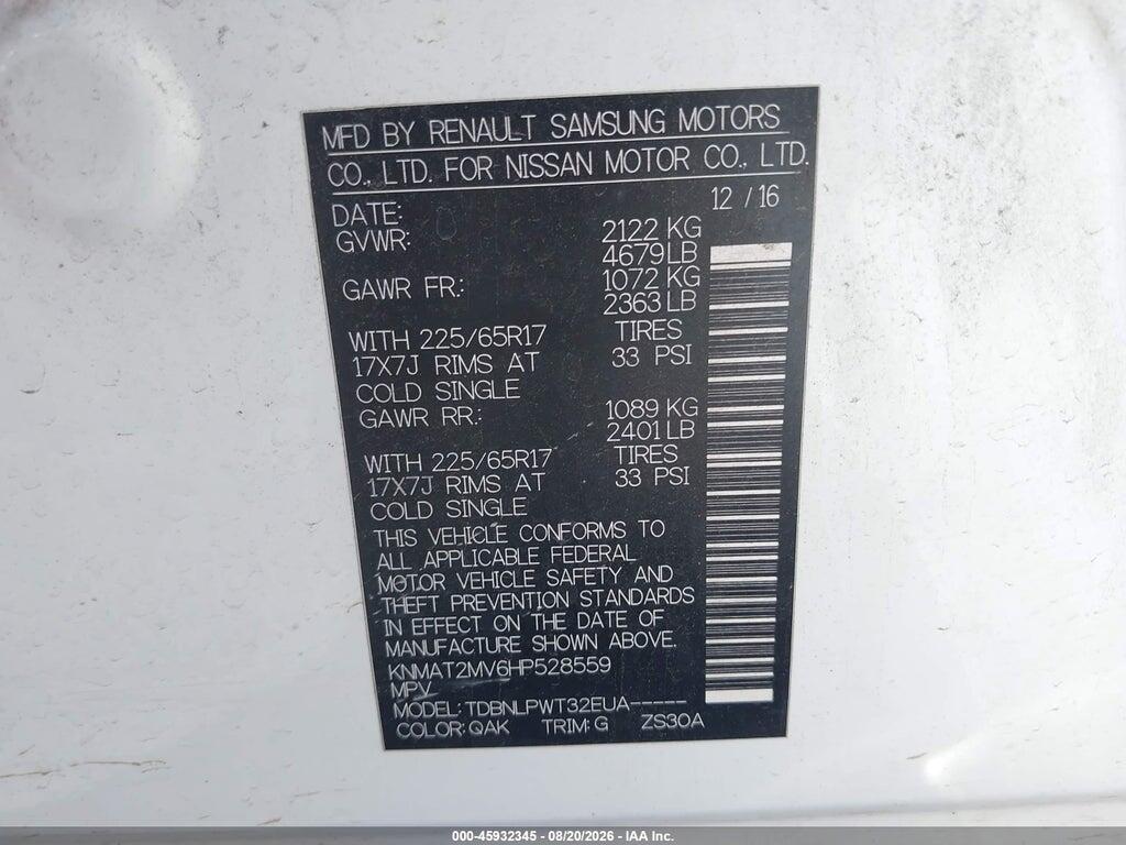KNMAT2MV6HP528559 2017 NISSAN ROGUE photo no. 9
