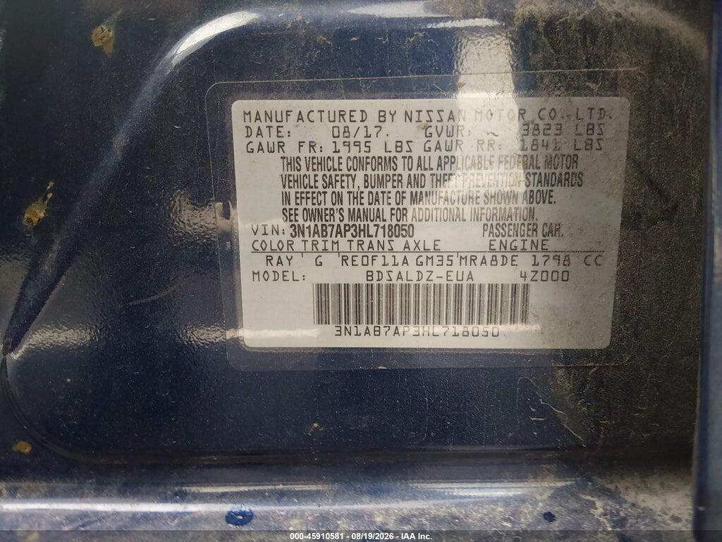 3N1AB7AP3HL718050 2017 NISSAN SENTRA photo no. 9