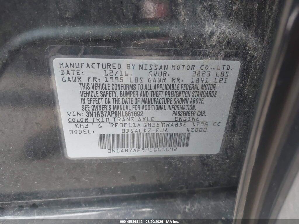 3N1AB7AP9HL661692 2017 NISSAN SENTRA photo no. 9