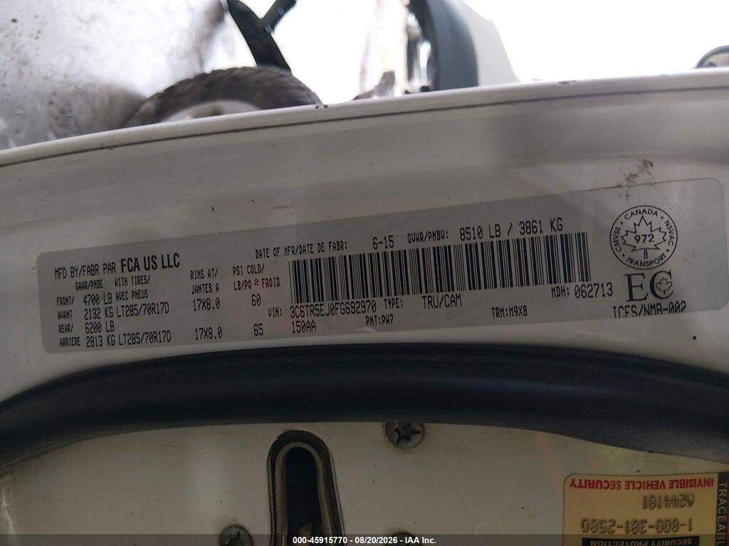 3C6TR5EJ0FG692970 2015 RAM 2500 photo no. 9