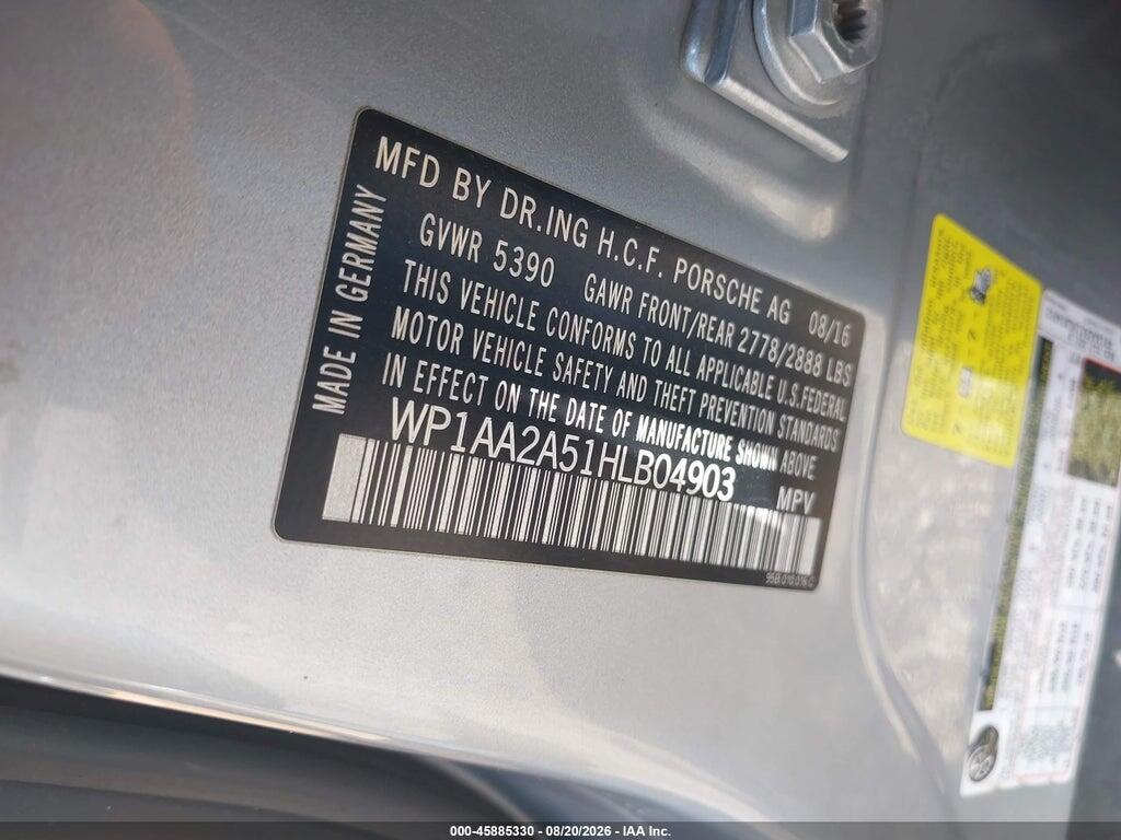 WP1AA2A51HLB04903 2017 PORSCHE MACAN photo no. 9