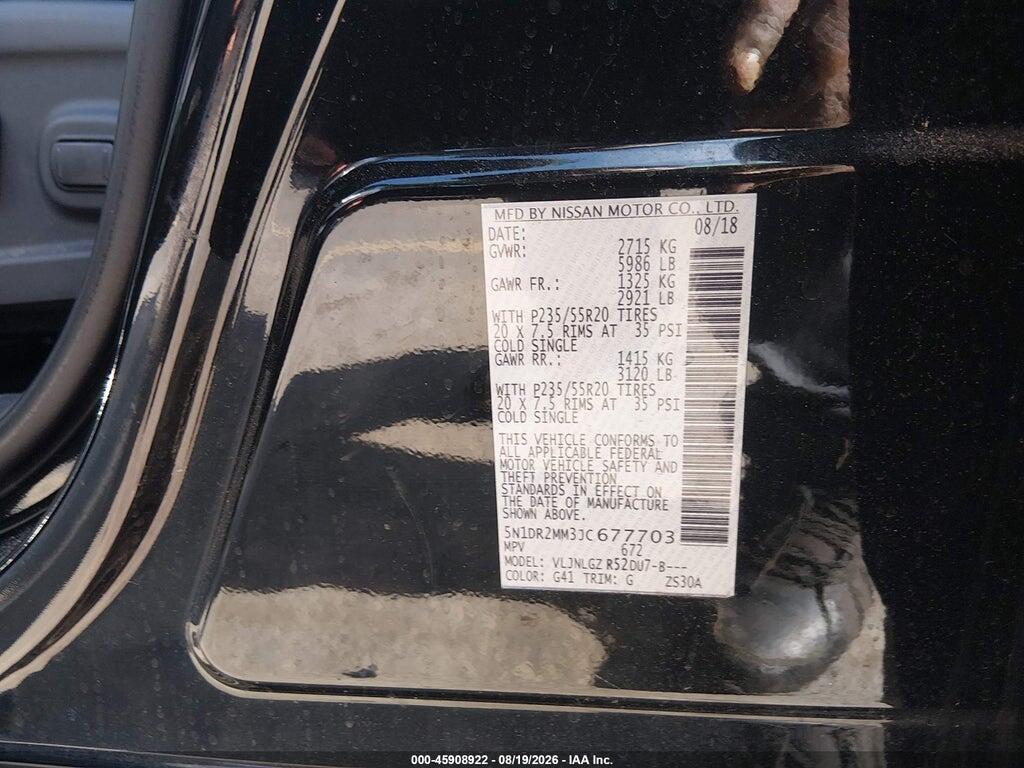 5N1DR2MM3JC677703 2018 NISSAN PATHFINDER photo no. 9