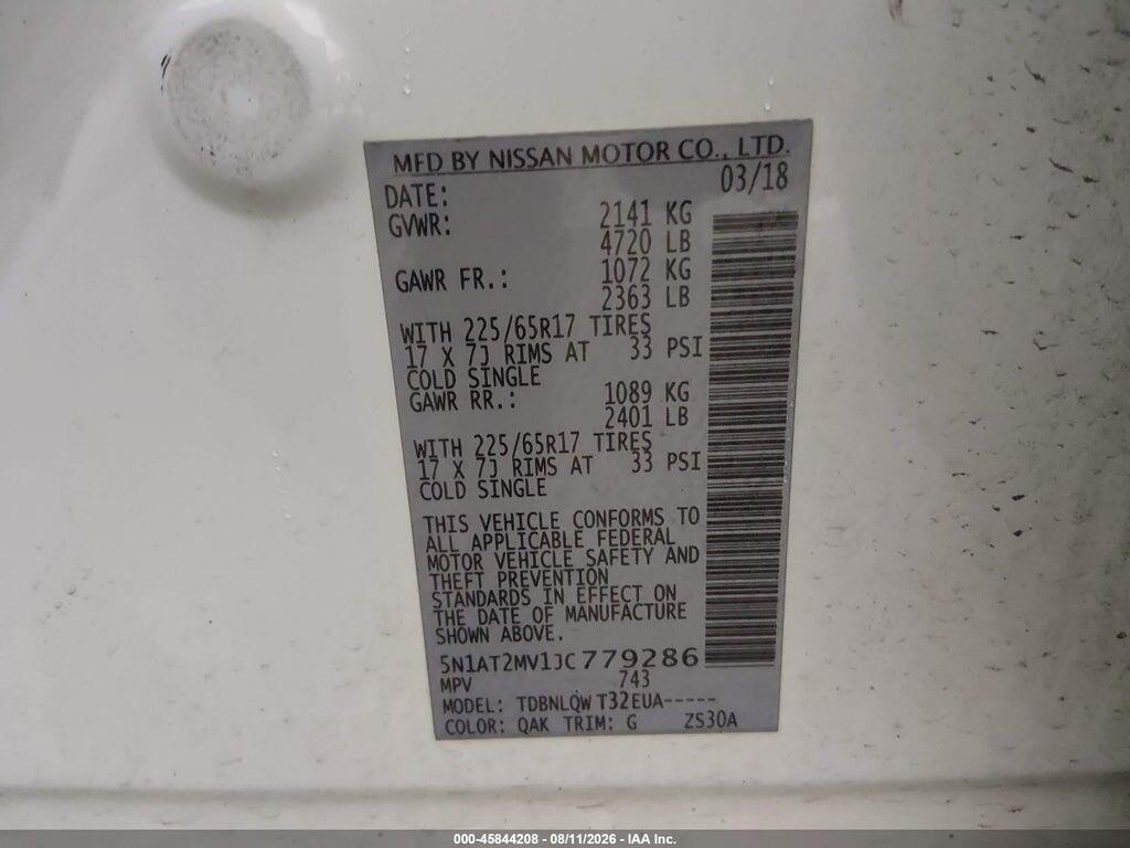 5N1AT2MV1JC779286 2018 NISSAN ROGUE photo no. 9
