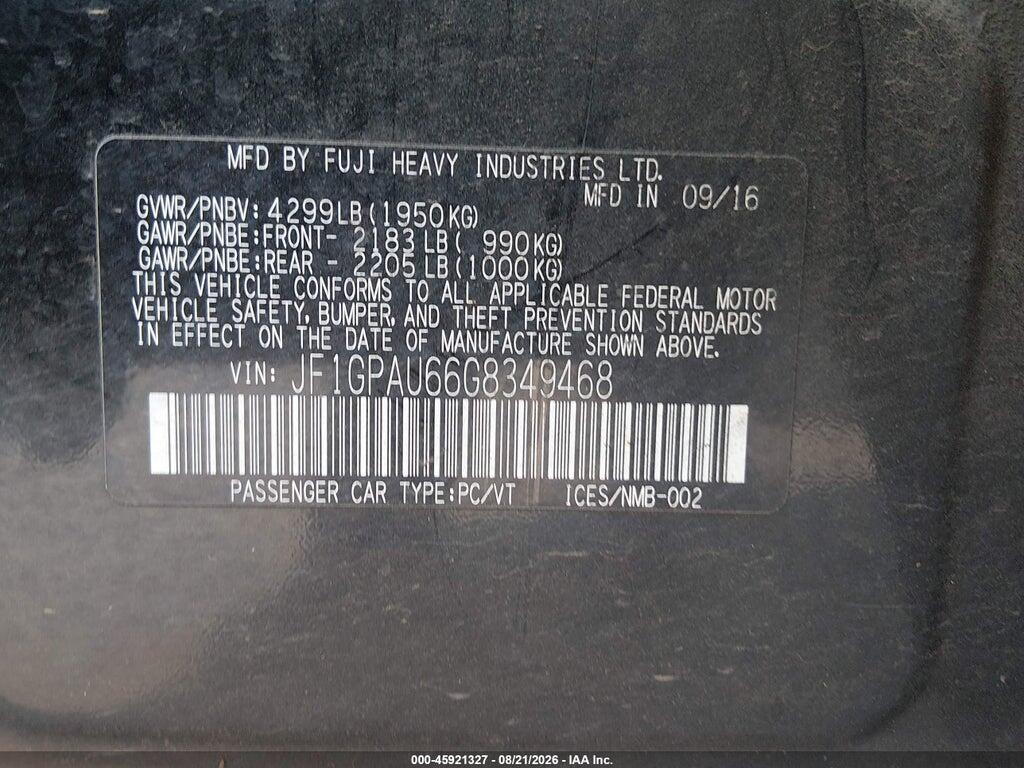 JF1GPAU66G8349468 2016 SUBARU IMPREZA photo no. 9