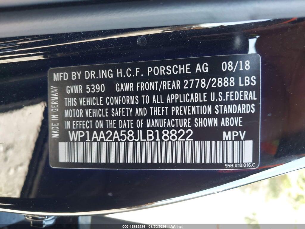 WP1AA2A58JLB18822 2018 PORSCHE MACAN photo no. 9